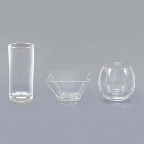 여러가지 모양의 투명한 그릇(3종) KSIC-10110