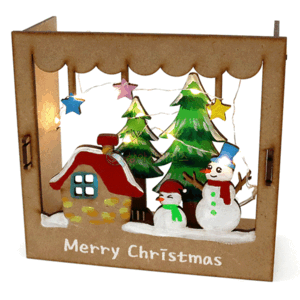 크리스마스 LED 액자 박스 (눈사람) (1인용 포장)